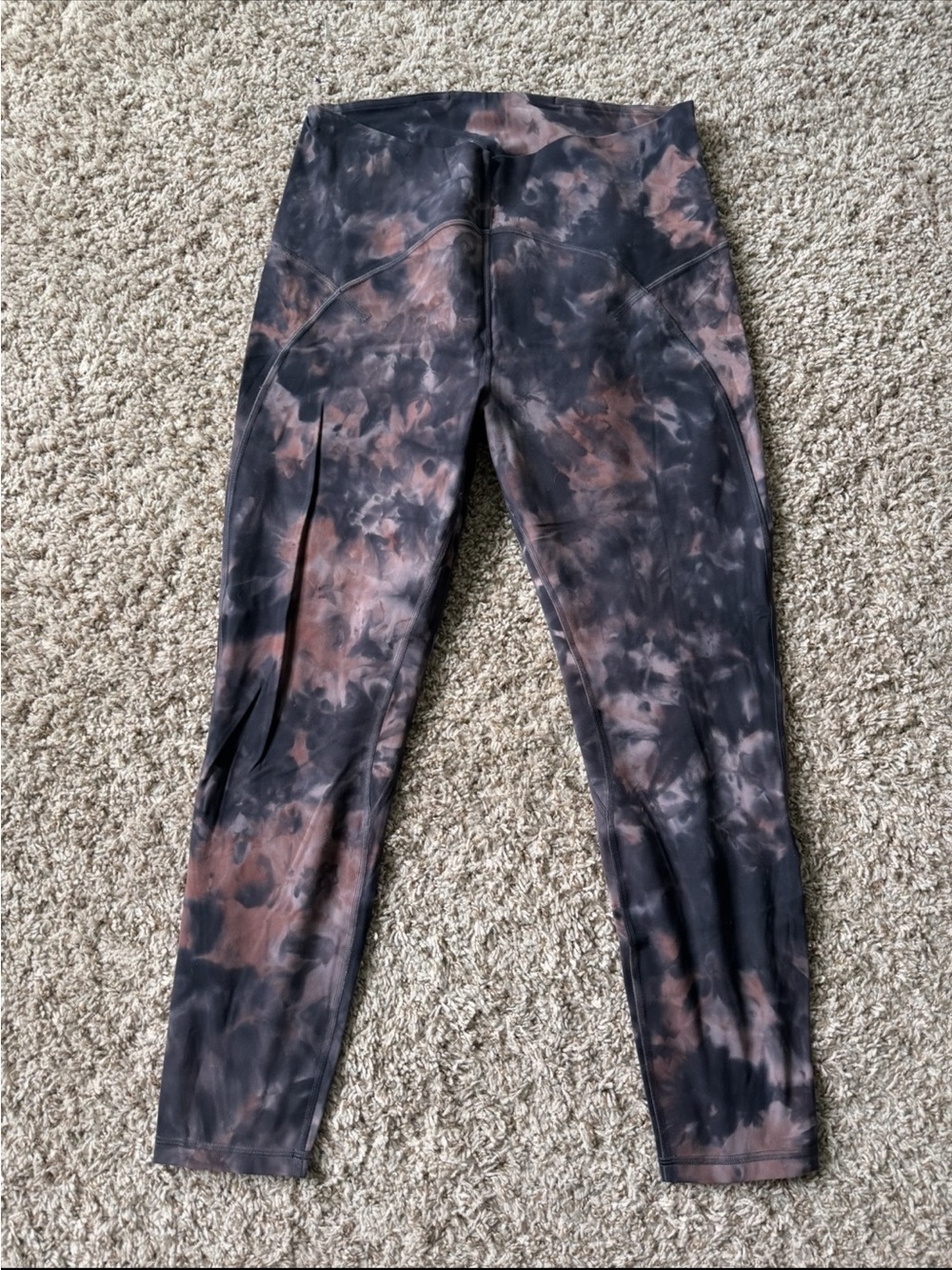 lululemon athletica Black and Brown Tie-Dye High-Rise Leggings